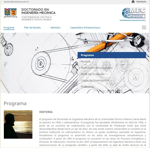 Proyecto Doctorado en Ingeniería Mecánica USM desarrollado por Urantiacos