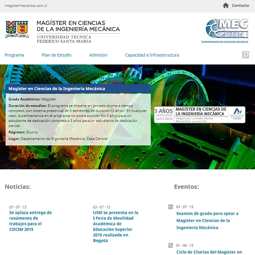 Proyecto Magíster en Ciencias de la Ingeniería Mecánica USM desarrollado por Urantiacos