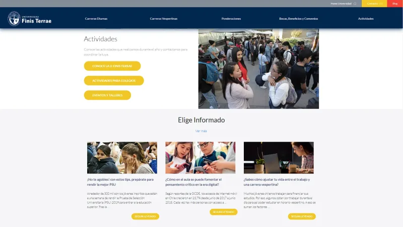 Pantalla 3 de Admisión UFT