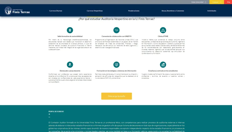 Pantalla 6 de Admisión UFT