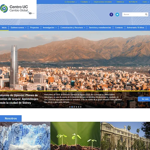Proyecto Centro de Cambio Global UC desarrollado por Urantiacos