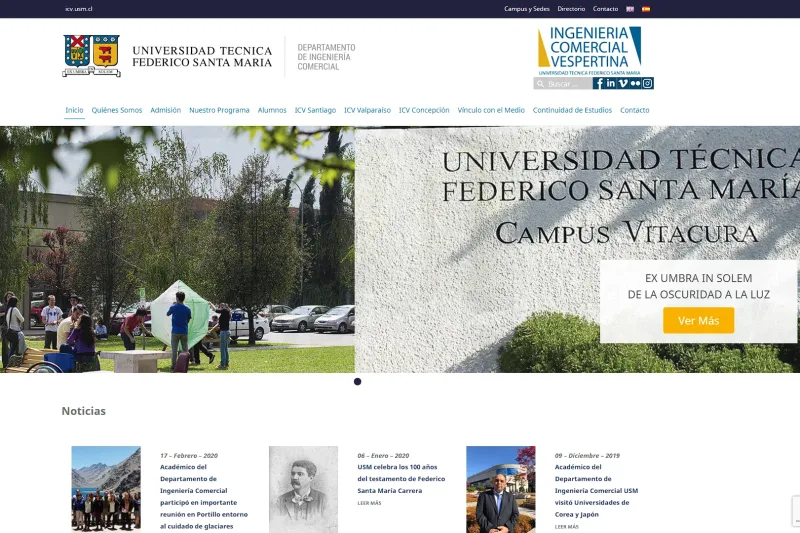 Pantalla 1 de Ingeniería Comercial Vespertina USM