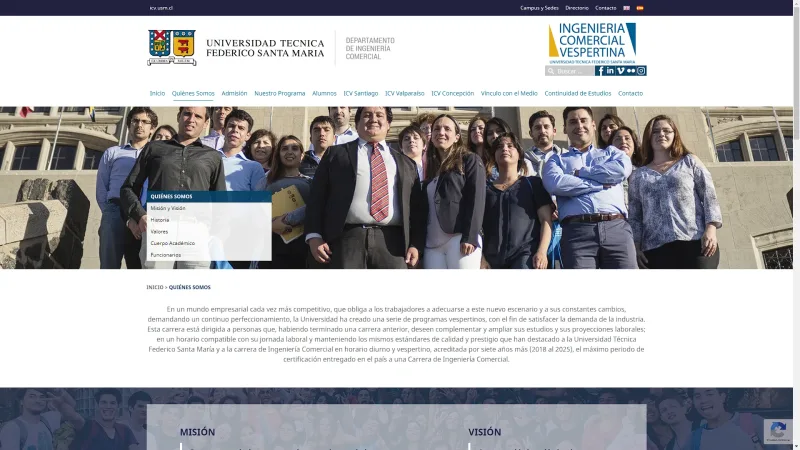 Pantalla 2 de Ingeniería Comercial Vespertina USM