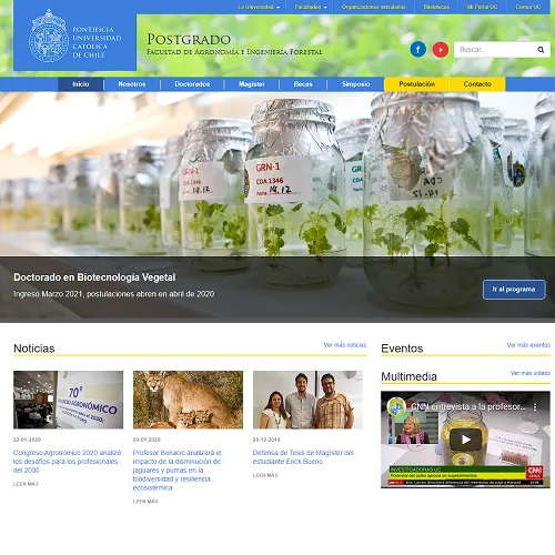 Proyecto Postgrado Facultad de Agronomía UC desarrollado por Urantiacos