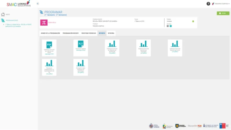 Pantalla 6 de Sistema Acompañamiento y Monitoreo Curricular