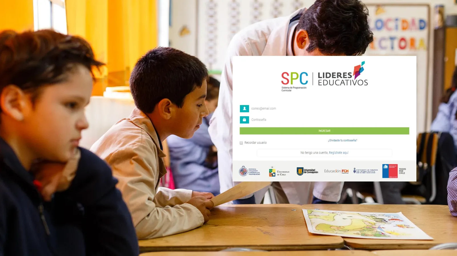 Pantalla principal de Sistema Programación Curricular