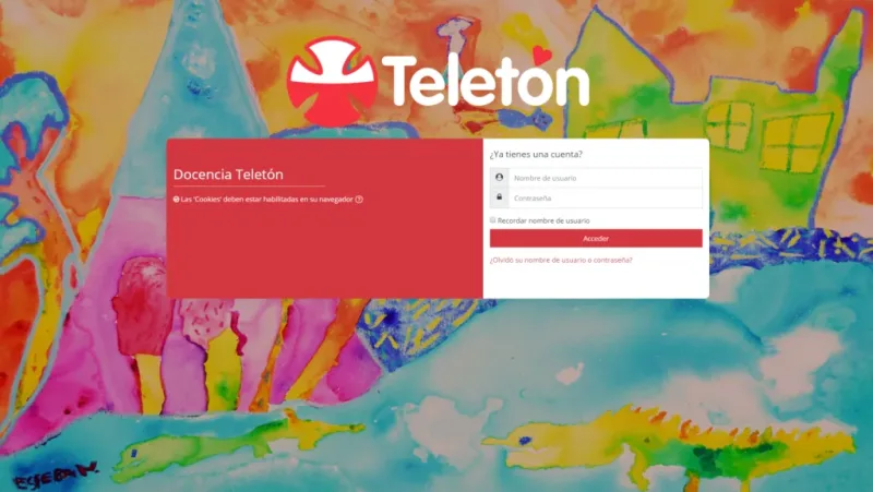 Pantalla 1 de Actualización Moodle Teletón