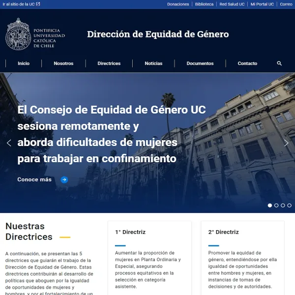Proyecto Dirección de Equidad de Género UC desarrollado por Urantiacos