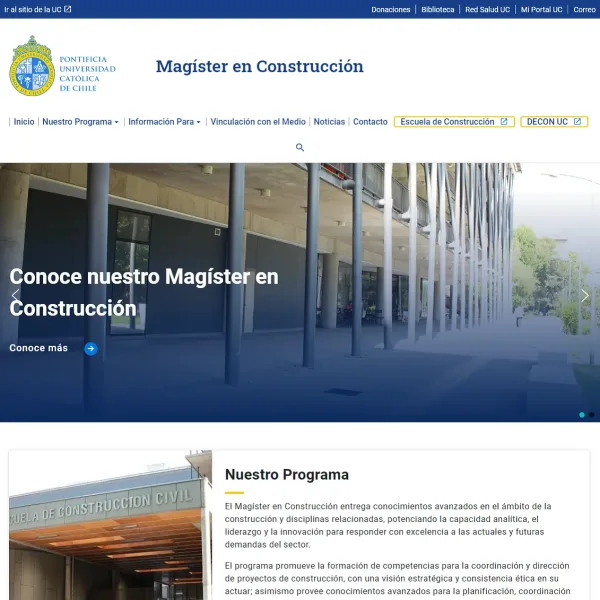 Proyecto Magíster en Construcción UC desarrollado por Urantiacos
