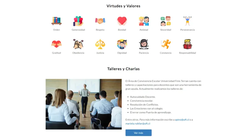 Pantalla 3 de Convivencia Escolar UFT