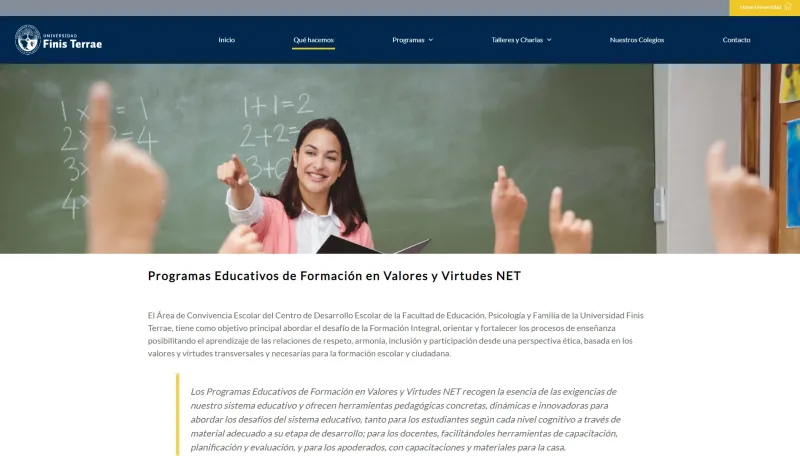 Pantalla 4 de Convivencia Escolar UFT