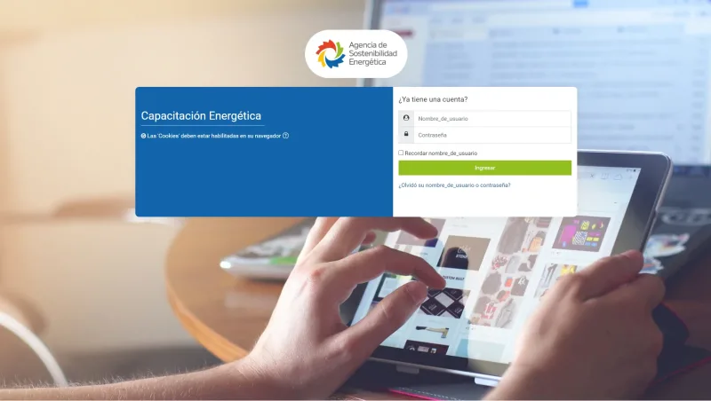 Pantalla 1 de Moodle Capacitación Energética