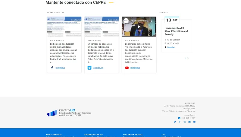 Pantalla 4 de Actualización web CEPPE UC