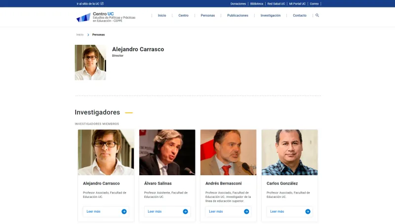 Pantalla 5 de Actualización web CEPPE UC