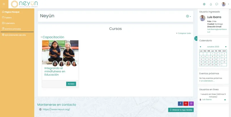 Pantalla 2 de Moodle Neyün