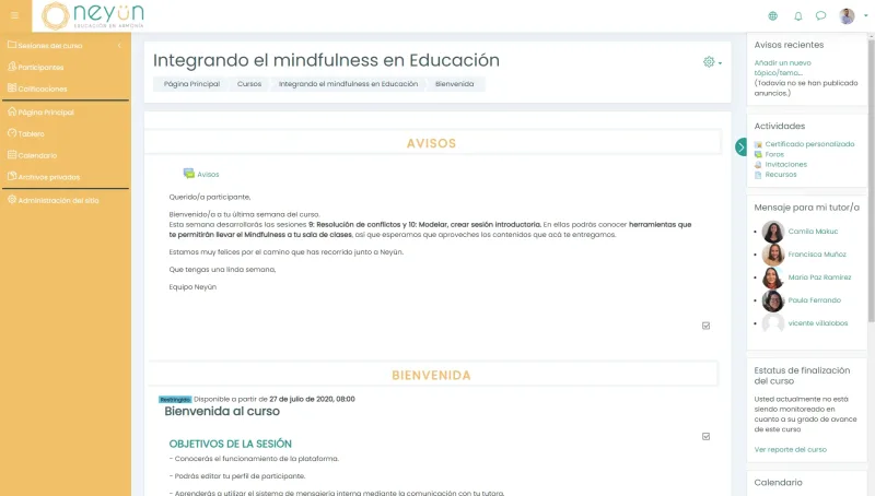 Pantalla 3 de Moodle Neyün