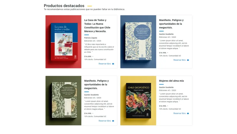 Pantalla 3 de Librerías UC