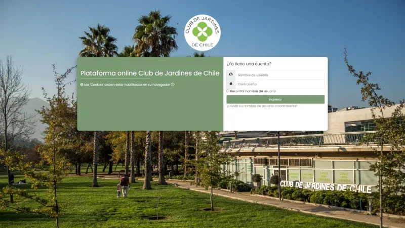 Pantalla 1 de Moodle Club de Jardines de Chile