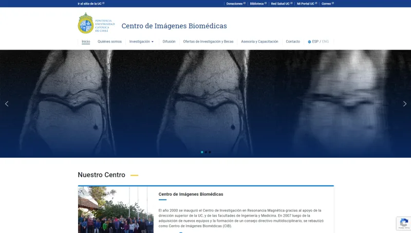 Pantalla 1 de Centro de Imágenes Biomédicas UC