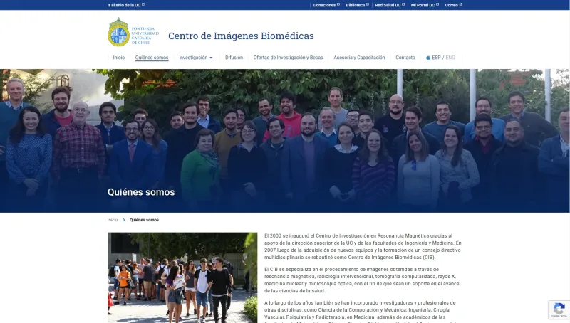 Pantalla 4 de Centro de Imágenes Biomédicas UC