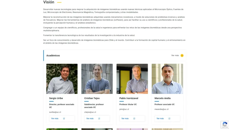 Pantalla 5 de Centro de Imágenes Biomédicas UC