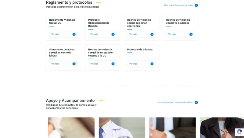 Pantalla 2 de Acciones ante violencia sexual