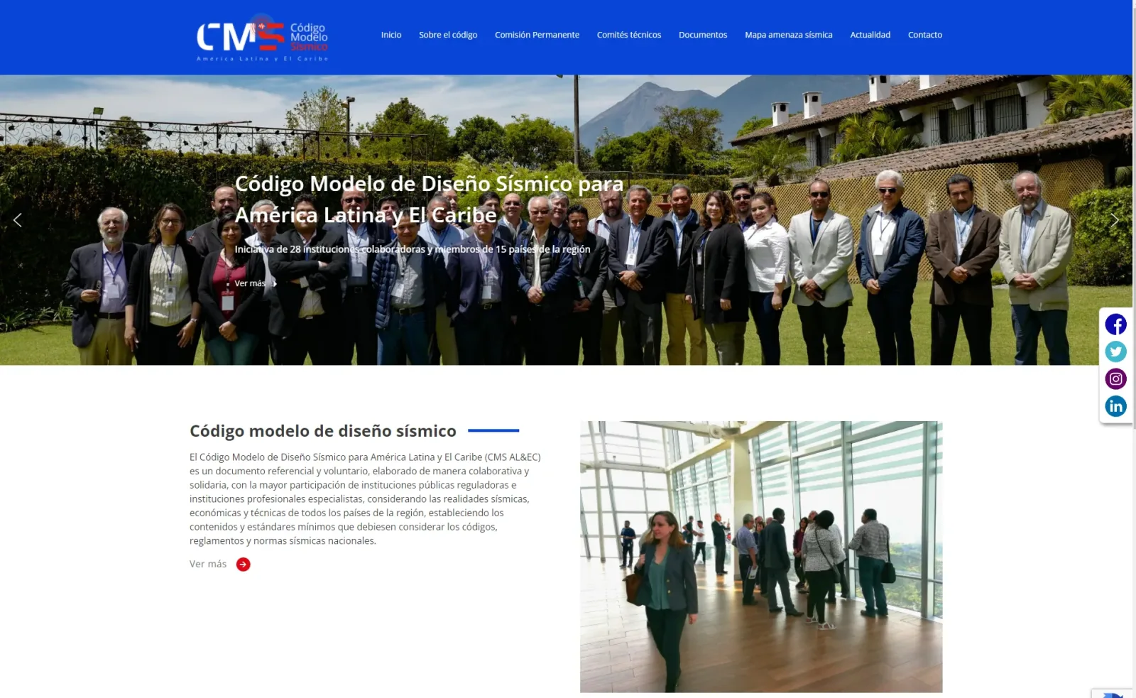 Pantalla principal de Código Modelo de Diseño Sísmico