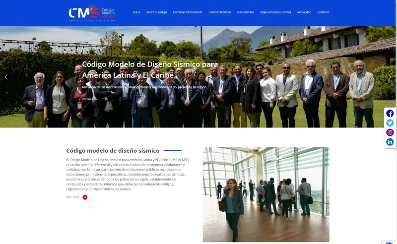 Pantalla 1 de Código Modelo de Diseño Sísmico