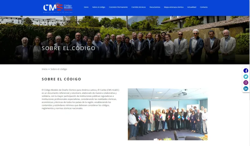 Pantalla 2 de Código Modelo de Diseño Sísmico