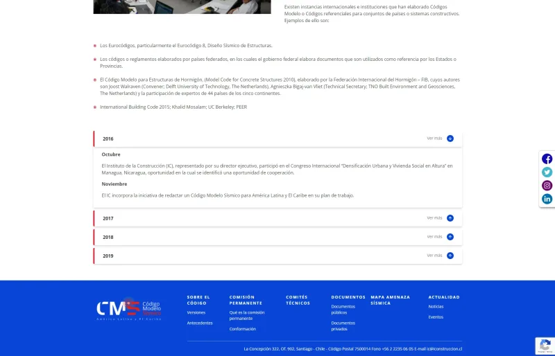 Pantalla 4 de Código Modelo de Diseño Sísmico