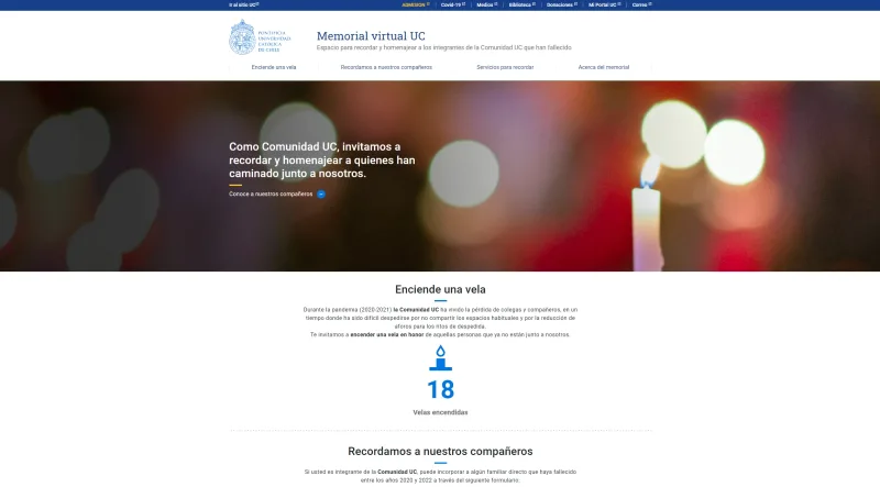 Pantalla 1 de Memorial virtual UC