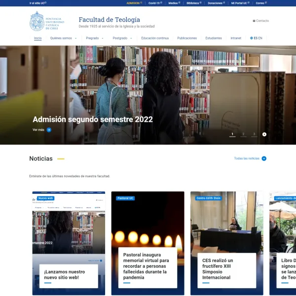 Proyecto Facultad de Teología UC desarrollado por Urantiacos