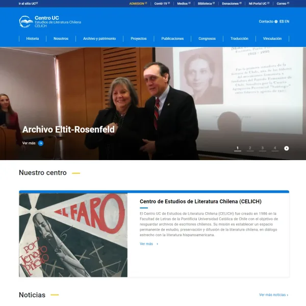 Proyecto Centro de Estudios de Literatura Chilena (CELICH) desarrollado por Urantiacos