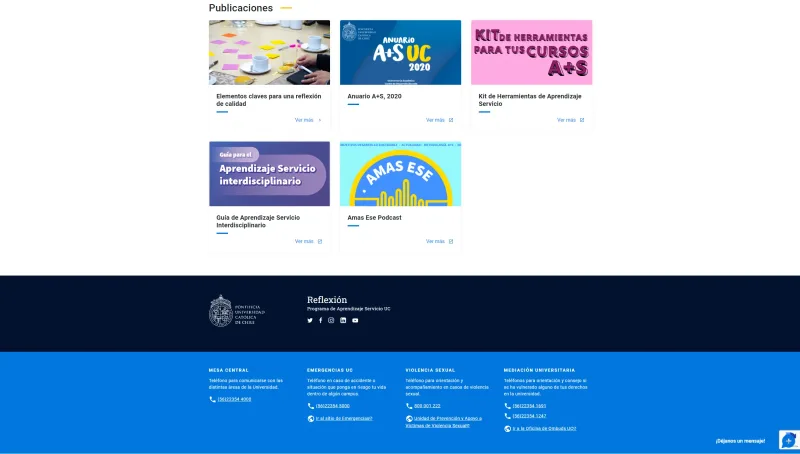 Pantalla 4 de Programa de Aprendizaje Servicio UC