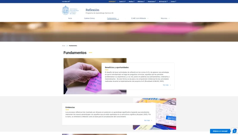Pantalla 5 de Programa de Aprendizaje Servicio UC