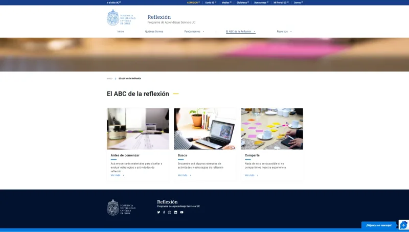Pantalla 6 de Programa de Aprendizaje Servicio UC
