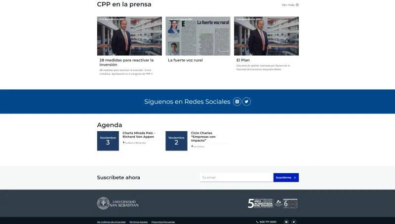 Pantalla 2 de Centro Políticas Públicas USS
