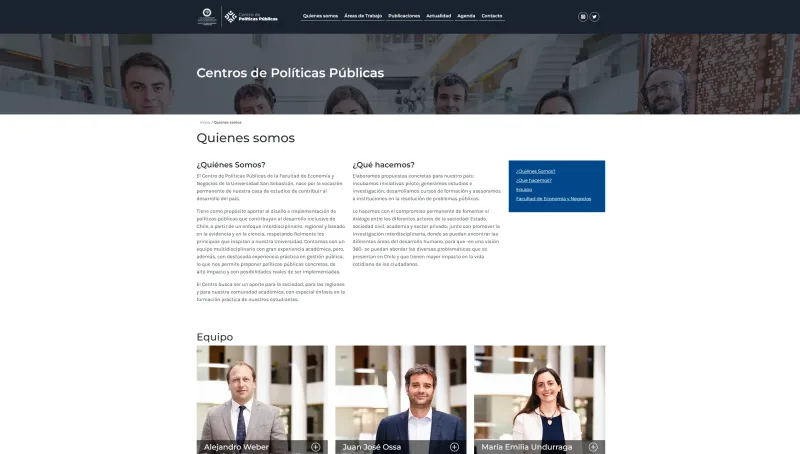 Pantalla 3 de Centro Políticas Públicas USS
