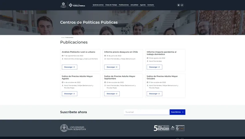 Pantalla 6 de Centro Políticas Públicas USS