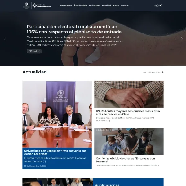 Proyecto Centro Políticas Públicas USS desarrollado por Urantiacos