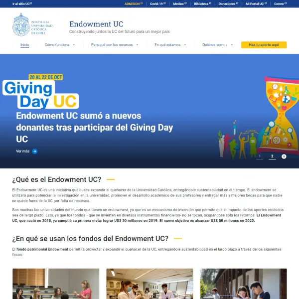 Proyecto Donaciones UC desarrollado por Urantiacos