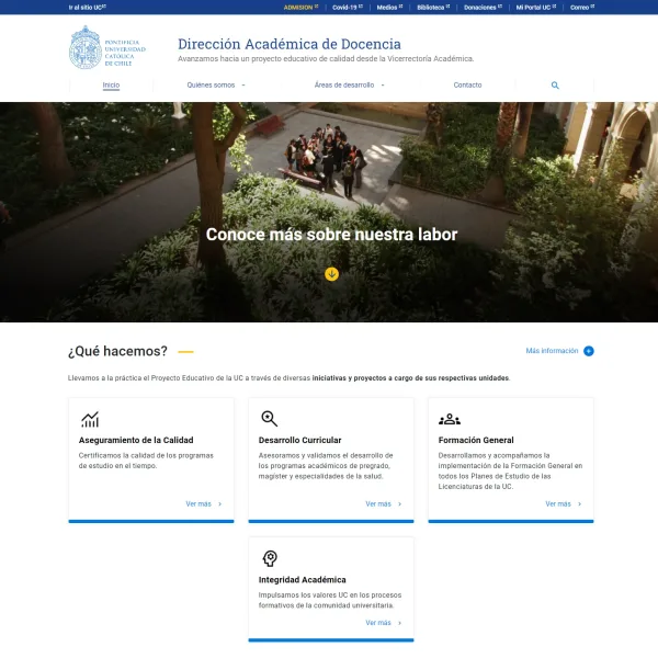 Proyecto Dirección Académica de Docencia UC desarrollado por Urantiacos