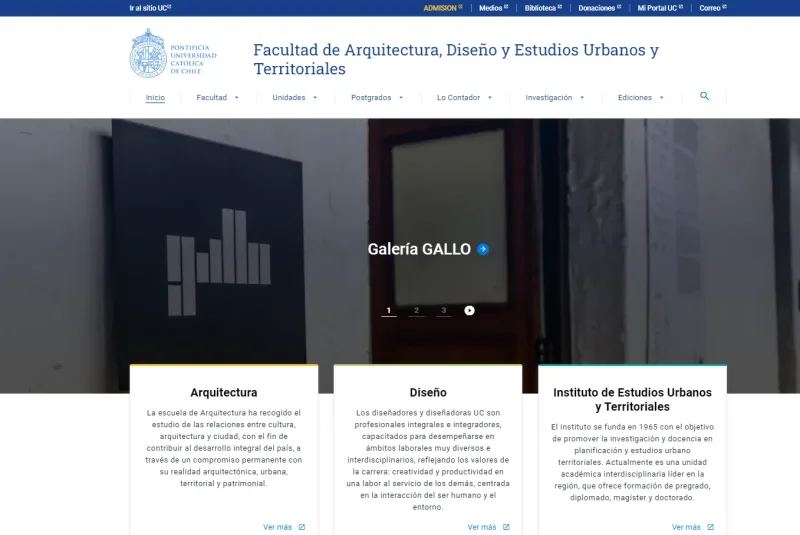 Pantalla 1 de Facultad de Arquitectura, Diseño y Estudios Urbanos y Territoriales