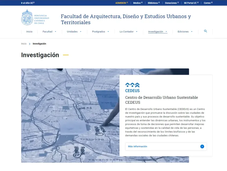 Pantalla 6 de Facultad de Arquitectura, Diseño y Estudios Urbanos y Territoriales