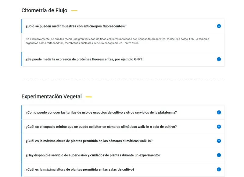 Pantalla 6 de Plataforma de Apoyo a la Investigación de la Facultad de Ciencias Biológicas UC