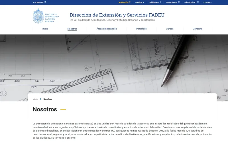 Pantalla 1 de Dirección de Extensión y Servicios FADEU
