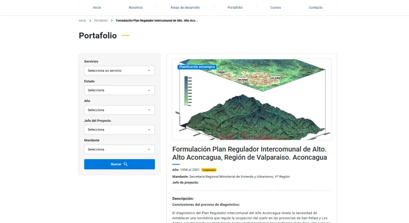 Pantalla 5 de Dirección de Extensión y Servicios FADEU
