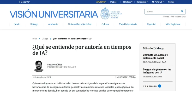 Pantalla 2 de Visión Universitaria