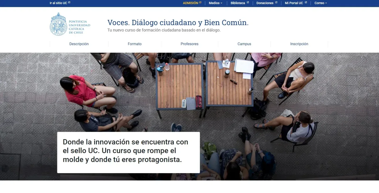 Pantalla principal de Voces