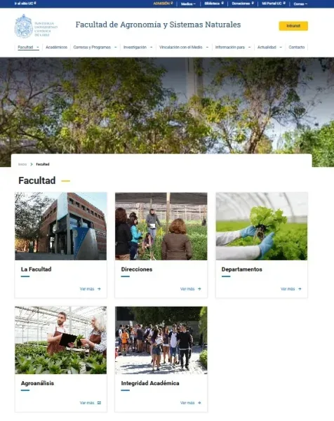 Pantalla 1 de Facultad de Agronomía y Sistemas Naturales